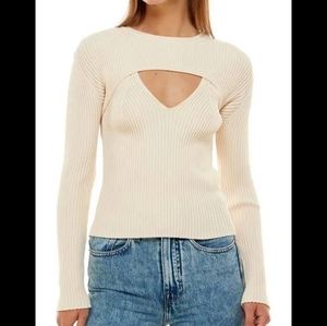 NWT WAYF Clifton cutout rib sweater